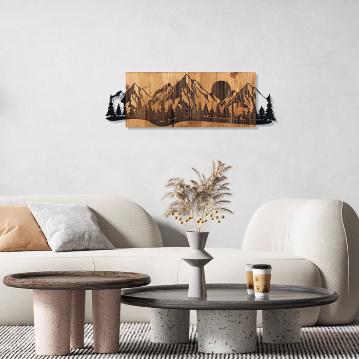 Wallity Sundown Escultura de Pared en Negro y Nogal